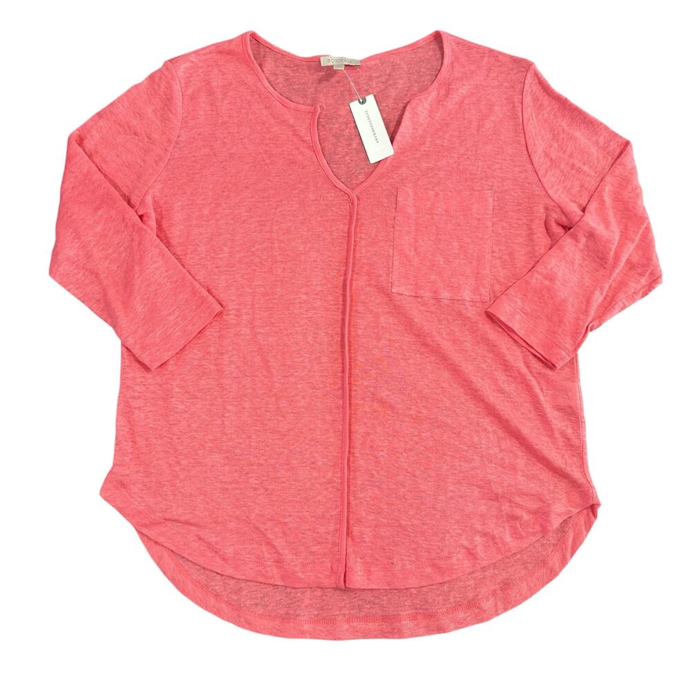 Bordeaux Women's 3/4 Sleeve Linen Top Size S